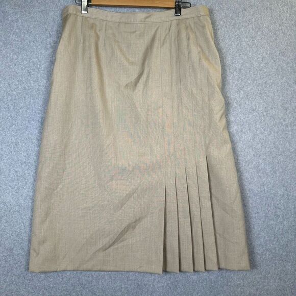 Country Sophisticates Pendleton Womens 18W Silk Blend Blazer & Skirt Set Tan NWT - Picture 10 of 13